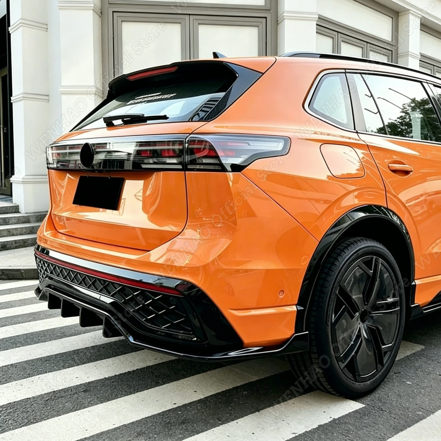

3Pcs Gloss Black Car Rear Bumper Diffuser With Side Splitter For Volkswagen Tiguan MK3 R-Line 2.0 2024+ Tuning Valance Body Kits