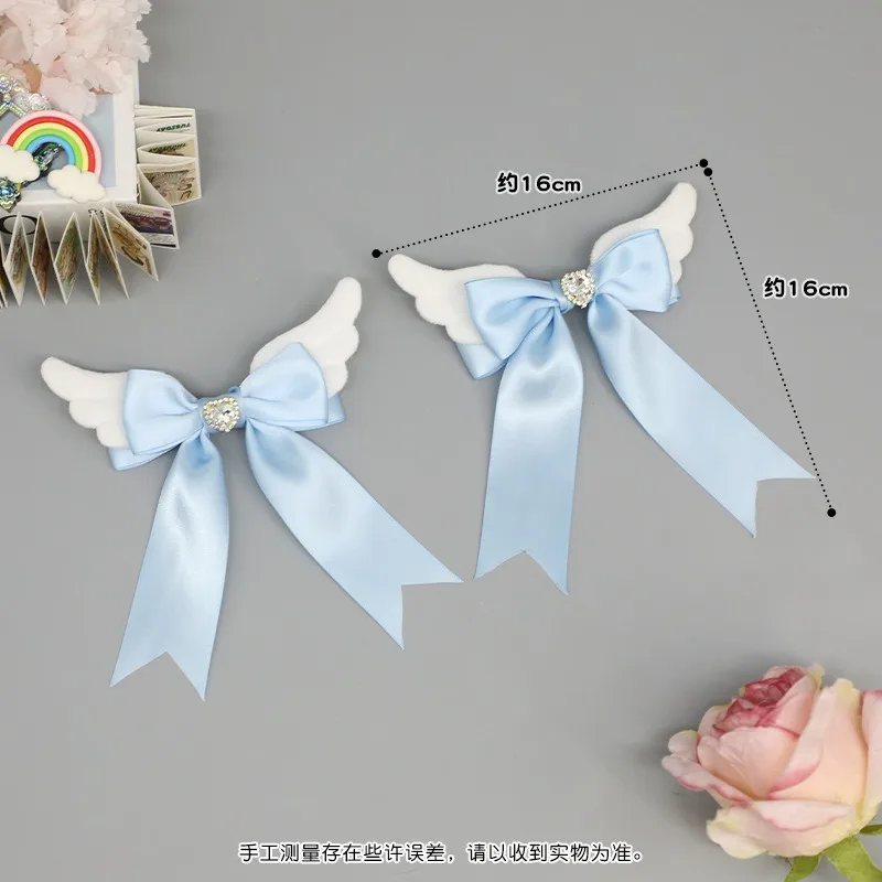 새로운 bowknot 천사 날개 귀여운 천사 날개 플러시 머리핀 소녀 헤어 클립 액세서리 바레트 헤어 그립 머리 장식 머리 장식 헤어 클립