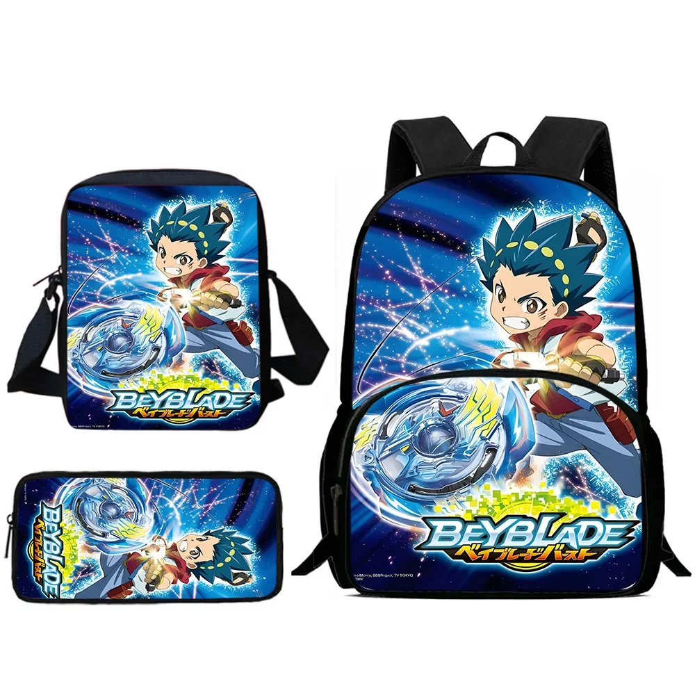 กระเป๋าเป้สะพายหลังเด็กอะนิเมะ Beyblades กระเป๋าสะพายดินสอนักเรียนขนาดใหญ่ความจุกระเป๋าสําหรับชายหญิงที่ดีที่สุดของขวัญ