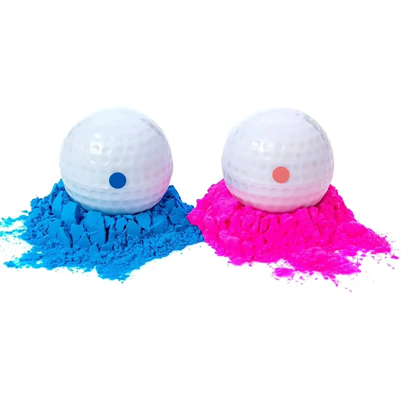 6pc Blue Pink Gender Reveal Golf Balls Gender Disclosure Trick Ball Funny Joke Golf Theme Gender Reveal Parties Powder Golf Ball