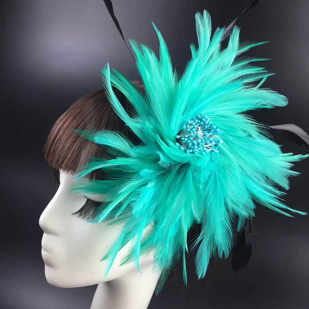 Vintage Colorful Burlesque Headpiece Flapper Ostrich Feather Fancy Headband Flapper Headpiece Woman Hair Accessories Wholesale