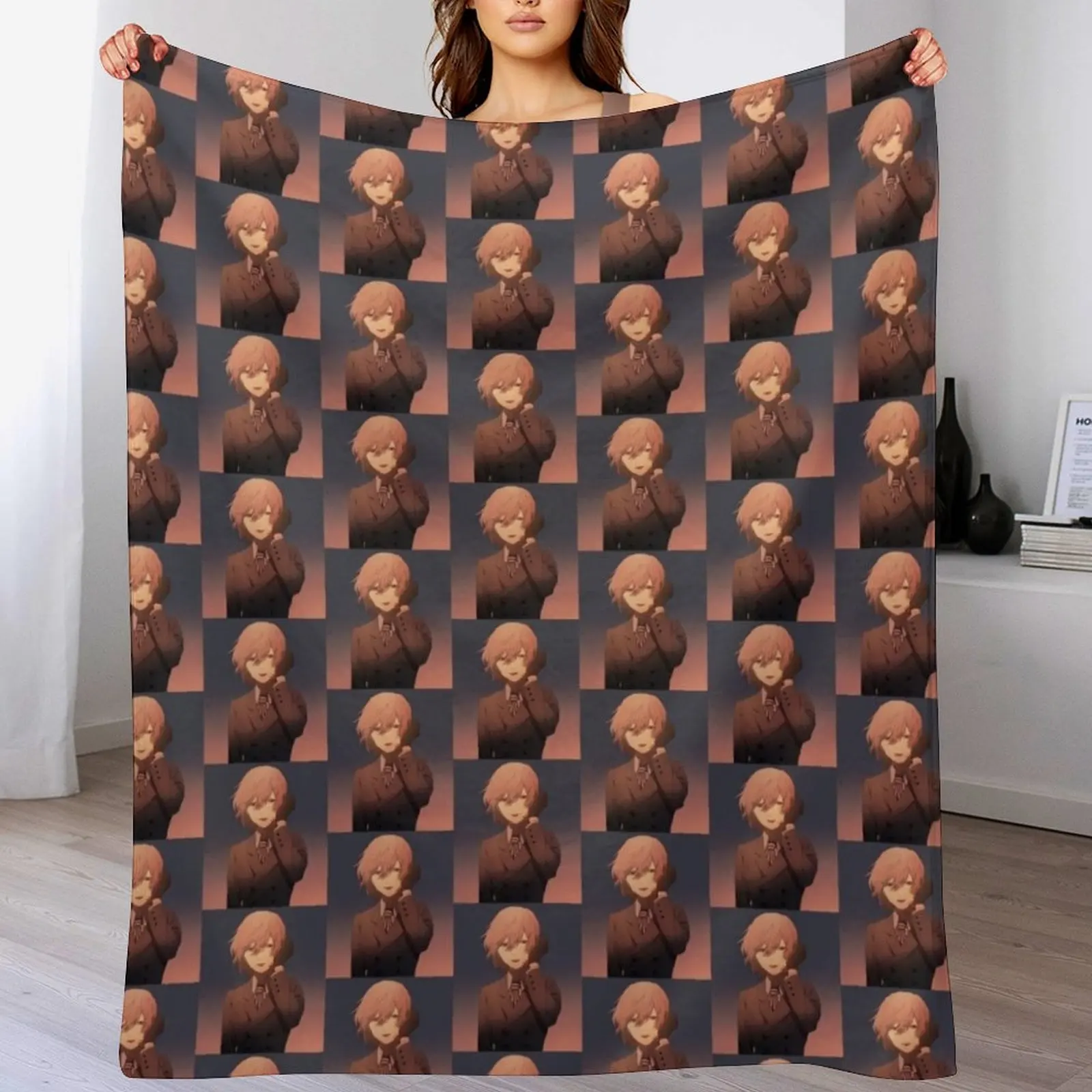 

Goro akechi Throw Blanket Color Fast Cozy Throw Blanket