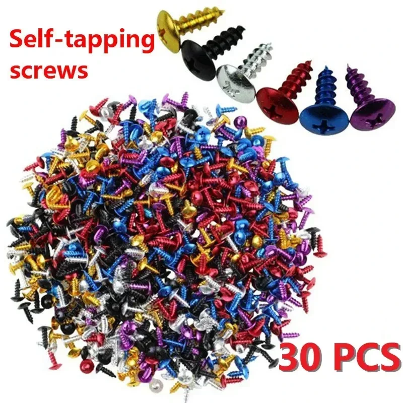 30 pc/lot M5x16 aluminum motorcycle screw colorful color motorbike motor bicycle Motorcycle self-tapping screws M5*16 screw