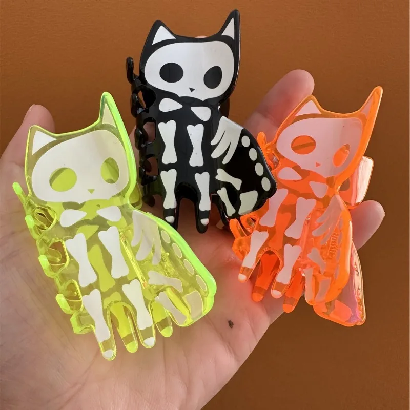 

Cute Halloween Skeleton Cat Hair Claw Cartoon Fluorescence Crab Hair Clip Party Dressing Headwear Hair Accessories for Women