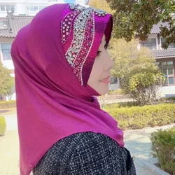 Malaysia Fashion Muslim Wedding Bride Shower Rhinestone Hat Hijabs