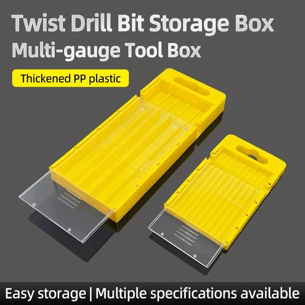 1Pcs Plastic Drill Bits Storage Box 5/10 Grids Multi-gauge Tool Parts Storage Case Pull-out Hardware Tool Box