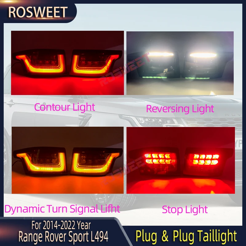 Smoky color LED Taillight For Range Rover Sport 2014-2022 L494