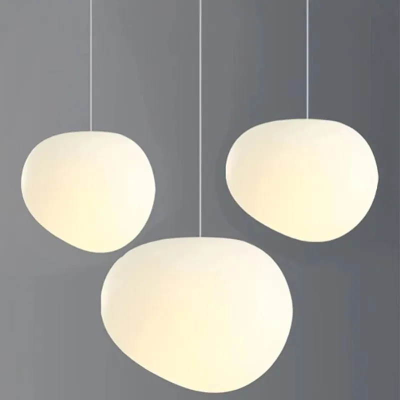 Modern Minimalist Pebble PE  Pendant Lamp Room Decoration Corridor Staircase Restaurant Bar LED Chandelier Hanging Lighting