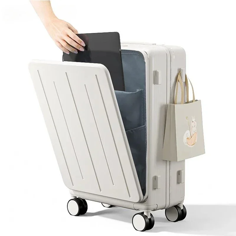 New Laptop Luggage Front Opening Multi-size Boarding Case Trolley Case USB Charging Universal Wheel Rolling Case