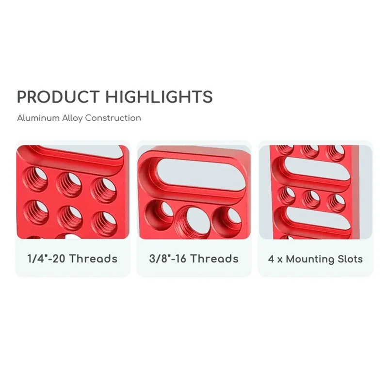L53A-لوحة الجبن متعددة الوظائف مع محول VESA 75 مم 1/4 بوصة 3/8 بوصة خيوط لقفص ثلاثي القوائم وإكسسوارات صناعة الأفلام