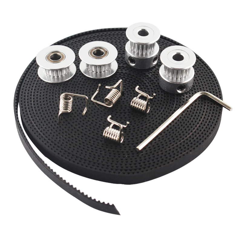 

AT14 2X GT2 Pulley 20 Teeth Bore 5Mm + GT2 6Mm Timing Belt & 2X Idler 4X Tensioner For 3D Printer Reprap