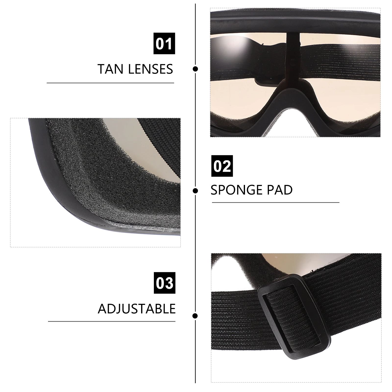 

1 Pair Uv400 Windproof Cycling Goggles Anti-Fog Scratch Resistant Unbreakable Pc Lens Lightweight Air Ventilated Protective