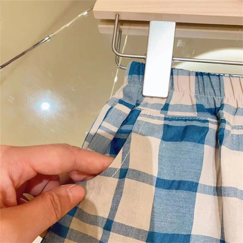 بدلة صيفية جديدة منقوشة بدون أكمام من الدانتيل + بنطال ذو قصة أرجل واسعة طقم مكون من قطعتين للفتيات من سن 2 إلى 7 سنوات للارتداء اليومي في الهواء الطلق #5