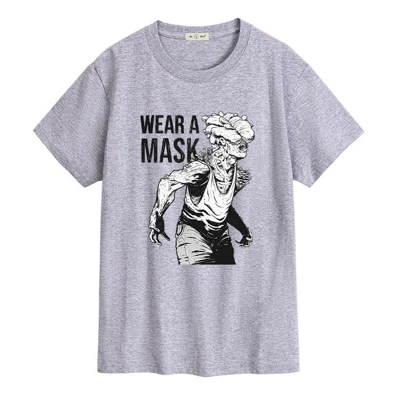 

The Last of Us Infection clicker wear a mask T-Shirt Summer NEW 100% Cotton Vintage Short Sleeves Shirt Casual Men Women Tshirt