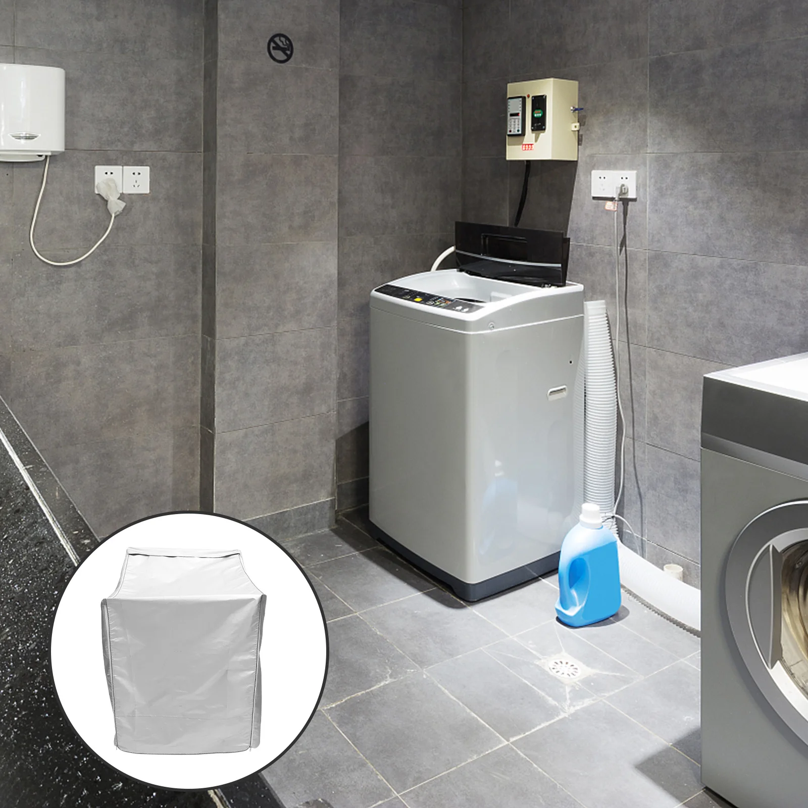 

Universal Fit Washing Machine Cover Waterproof Dustproof Protection for Washer and Dryer Top Front Load Models Reusable Machine