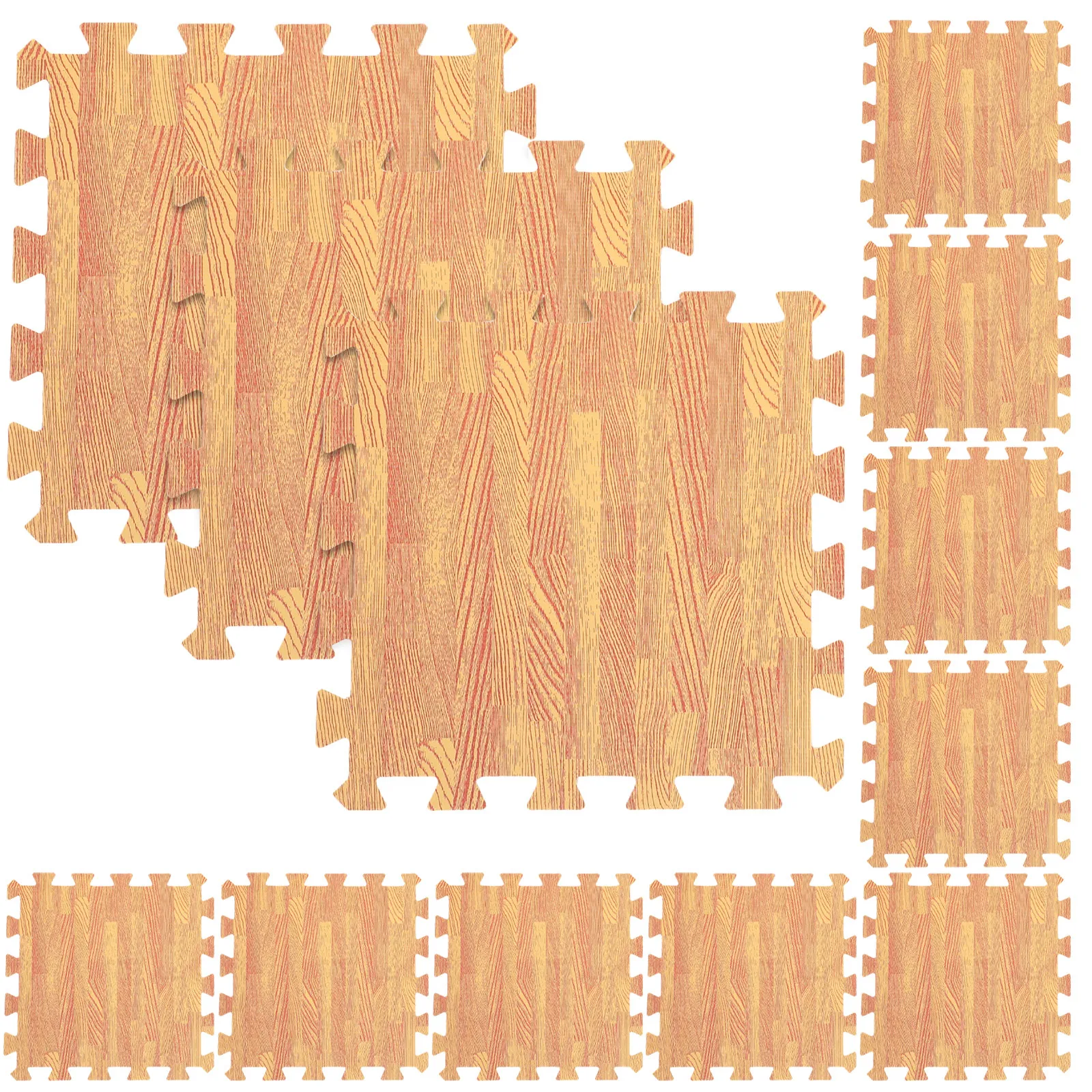 

Набор из 12 мягких напольных ковриков-пазлов с текстурой дерева для детей, защитные плитки из пены для ползания и игр в детской комнате