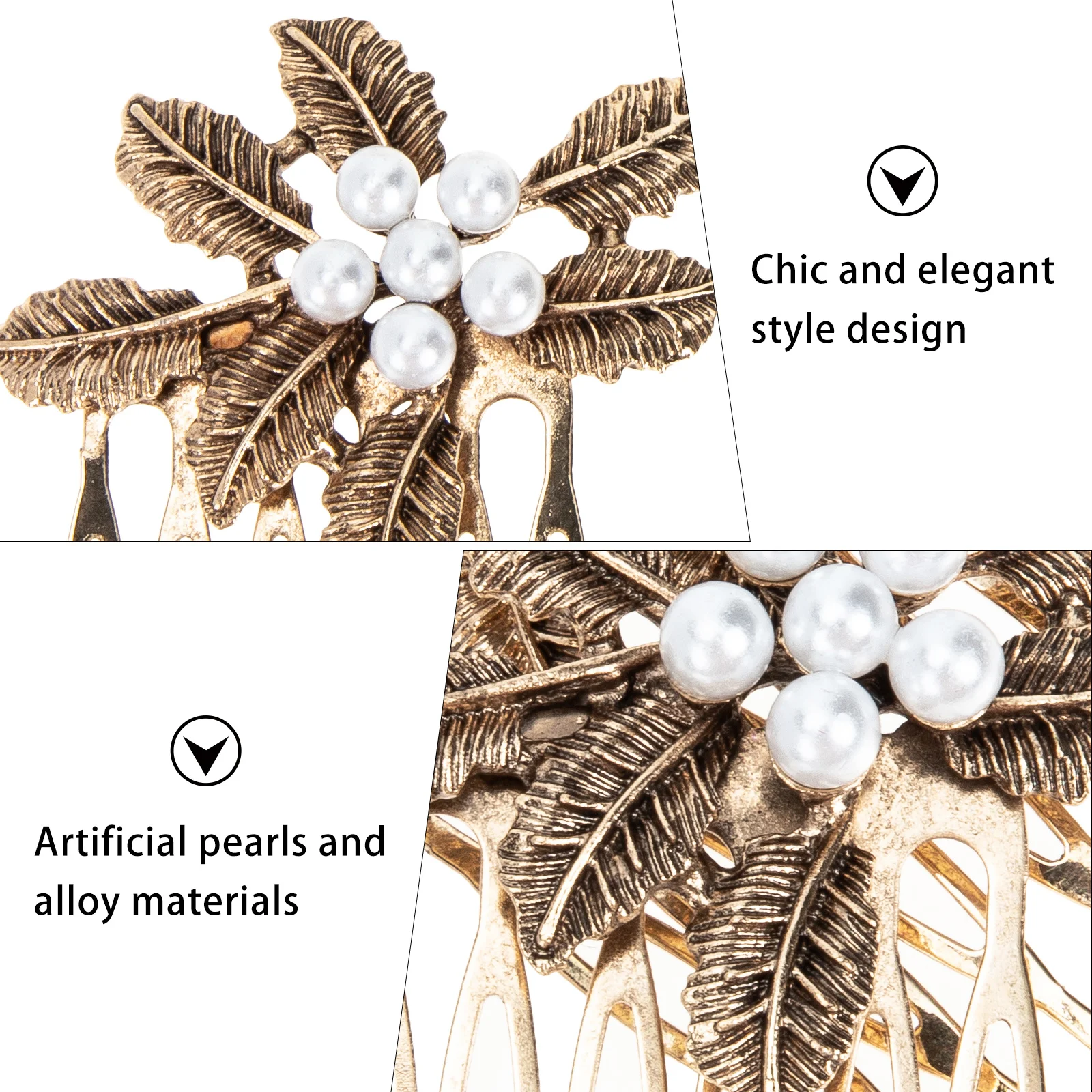 4pcs Pearl Vintage Leaf Design Bridal Styling Bridal Pearls Hair Accessories Tool For Wedding Prom Party Women Hair Accessories