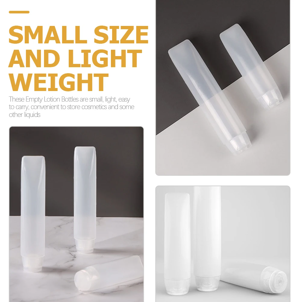 10 Uds. Tubos de loción vacíos, botellas de viaje, contenedores exprimibles rellenables para el baño, champú, almacenamiento hidratante