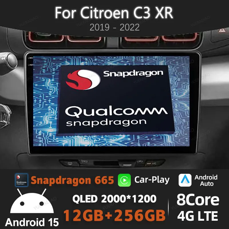 

Android 15 Car Radio For Citroen C3 XR 2019 2020 2021 2022 Multimedia Stereo Video Player BT QLED 4G WIFI 2DIN Head Unit NAVI