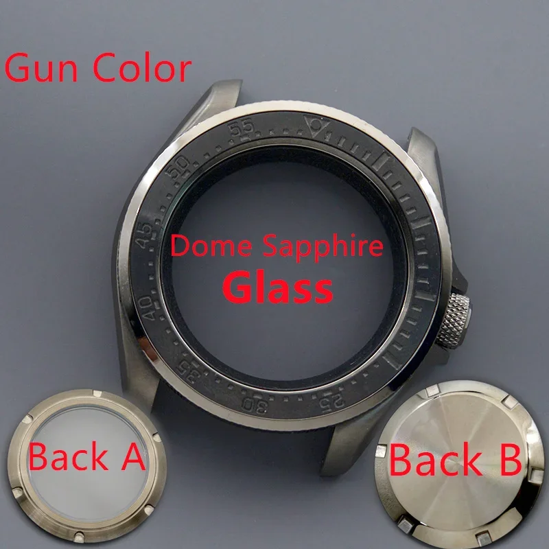 Men's Watch Case Fit NH34 NH35 NH36 Automatic Movement Sapphire Glass 200M Waterproof Gun Colour Case Design SKX007 SKX009 image 3