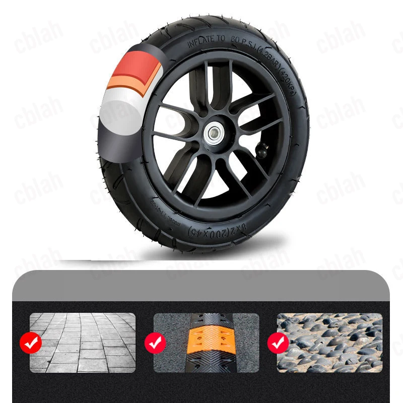 21cm 8 Inch Replacement Wheel for Foldable Shopping Cart, Spare Tire with Inner Tube, Shock Absorbing & Quiet ABS Hub