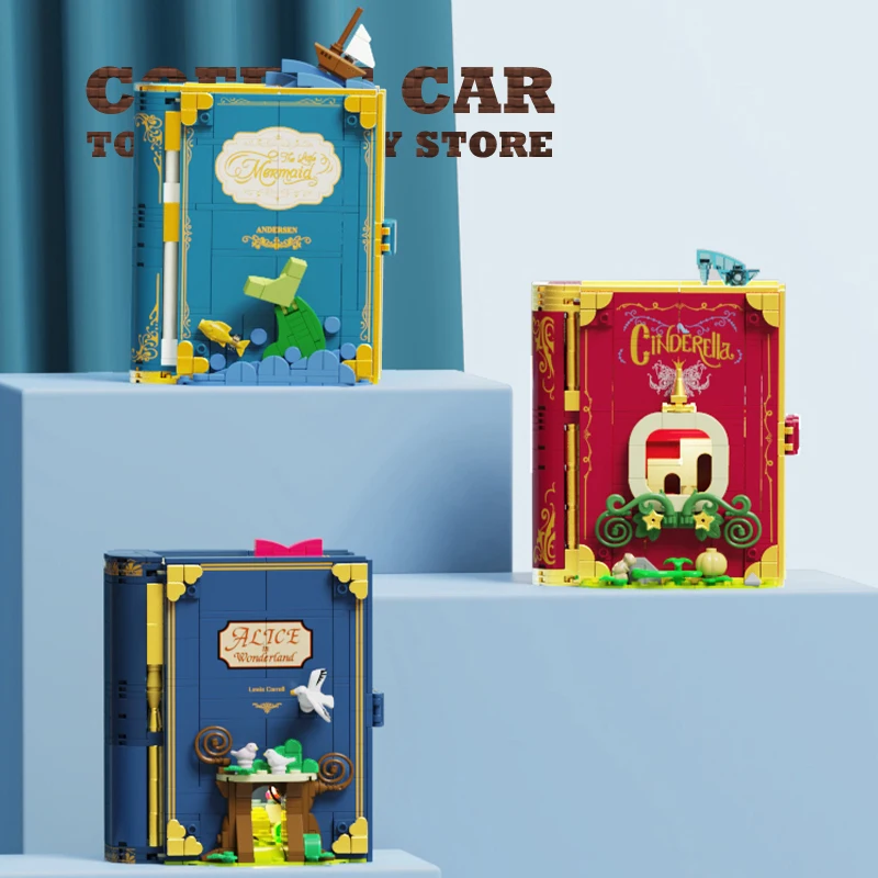 Cute Fairy Tales Building Blocks Books Anime Film MOC Bricks Toys Dream Princess 3D Storybook Model Children Girl Birthday Gifts