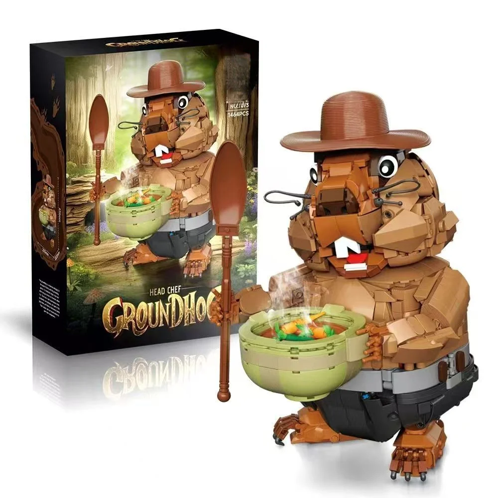 

1464Pcs Groundhog Animal Building Blocks Toy Creative Mouse Cooking Food Model Puzzle DIY Assembly Brick Toys for birthday Gift