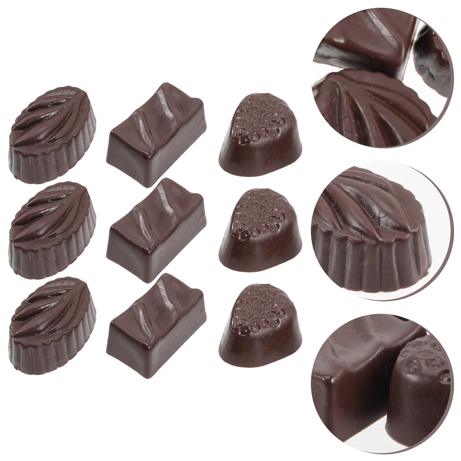 9Pcs Simulated Chocolate Colorful Decorative Children Learning Multi-Function Fun Chocolate Display Decor Candy Charms