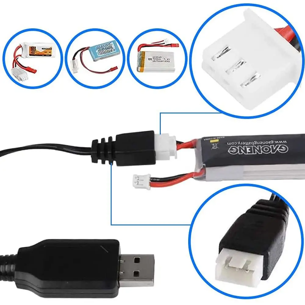 محمول 3.7 فولت/7.4 فولت/11.1 فولت محول البطارية XH-3P/XH4P/PH2.0/SM-3Pin شاحن USB عالمي 1000 مللي أمبير/500 مللي أمبير مصدر الطاقة