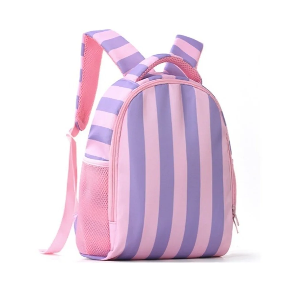Fashionable Korean-style Striped Backpack Preppy Style Color-blocked Large Capacity School Bag Waterproof Durable