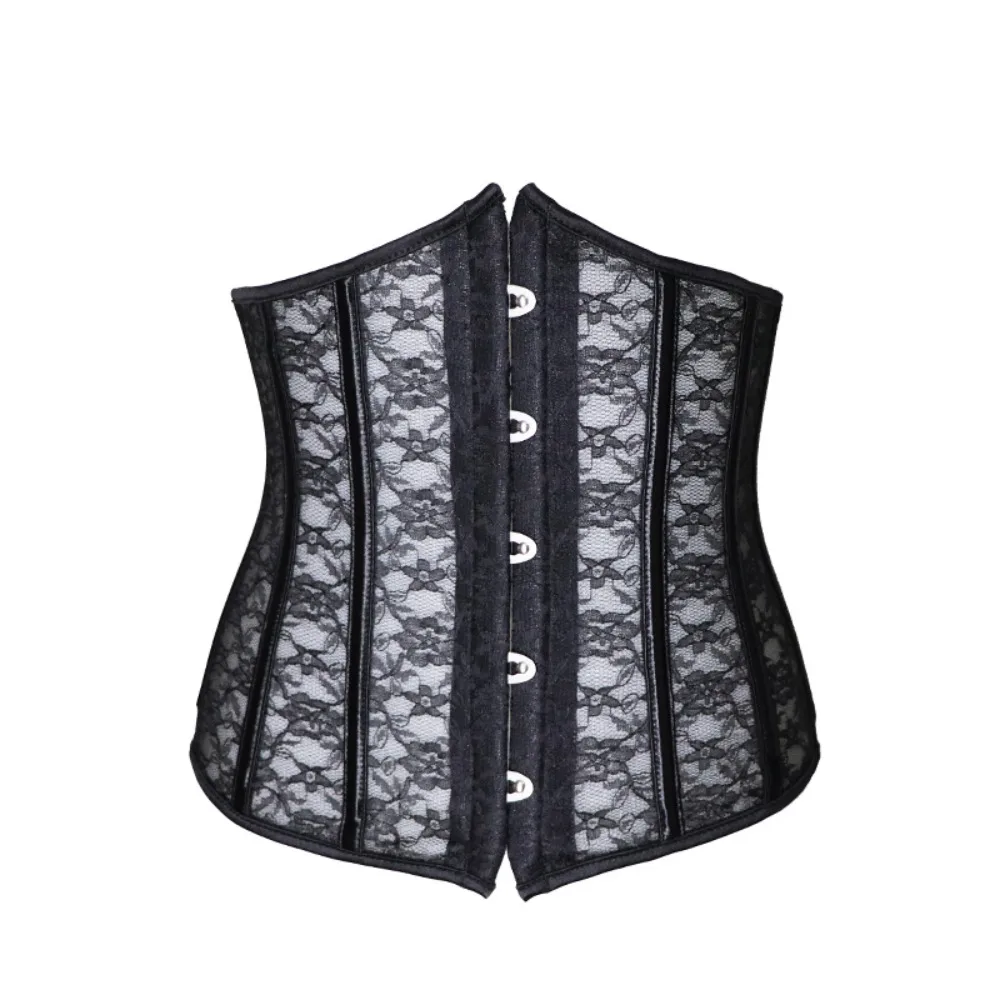 Sexy Corset Underbust Women Gothic Corset Top Curve Shaper Modeling Strap Slimming Waist Belt Lace Corsets Bustiers Black White