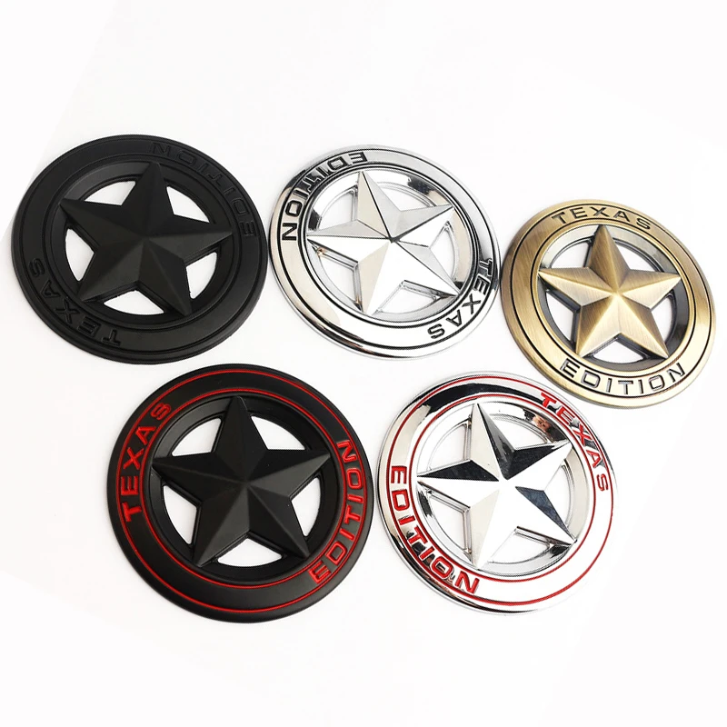 

1 Pieces TEXAS STAR EDITION 3D Metal Car Auto Truck Rear Body Badge Emblem Sticker Emblem Front Fender Rear Sticker