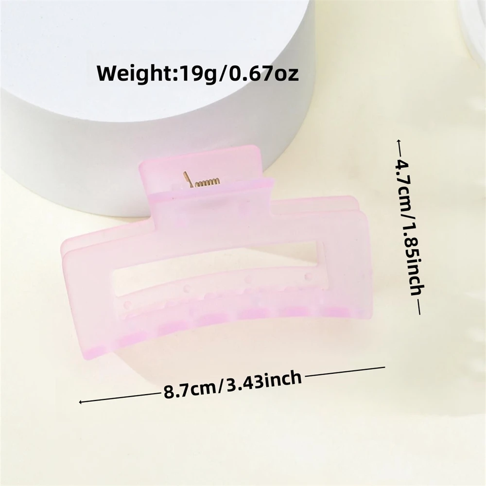 Trendy Pure Color Matte Plastic Hair Claw Clamps Big Pastel Rectangular Hair Clip Claw For Women Hair Accessories