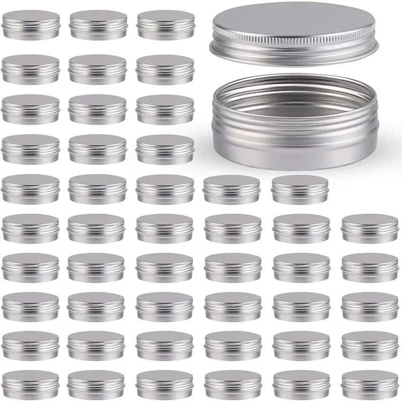 5pcs 5g 10g 15g 20g 30g 50g  Empty Aluminum Tins Cans Silver Metal Round Jar with Screw Lid for Salve Spices Candles Lipstick