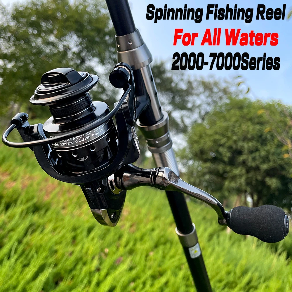 High-Quality Metal Spool Saltwater High Speed 5.2:1 Spinning Fishing Reel 2000-7000 Ultralight Metal Spool Fishing Reels