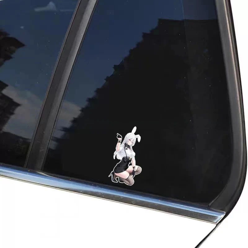 Anime Bunny Girl Vinyl Sticker Waterproof Decal JDM Style For Automobile Glass Motorcycle PC Case Body Personalized Decoration