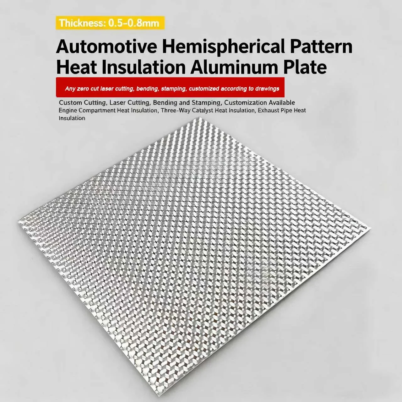 Universal Aluminum Heat Shield Plate, Aluminum Alloy Sheet for Car Engine Exhaust Pipe & Three-Way Catalyst