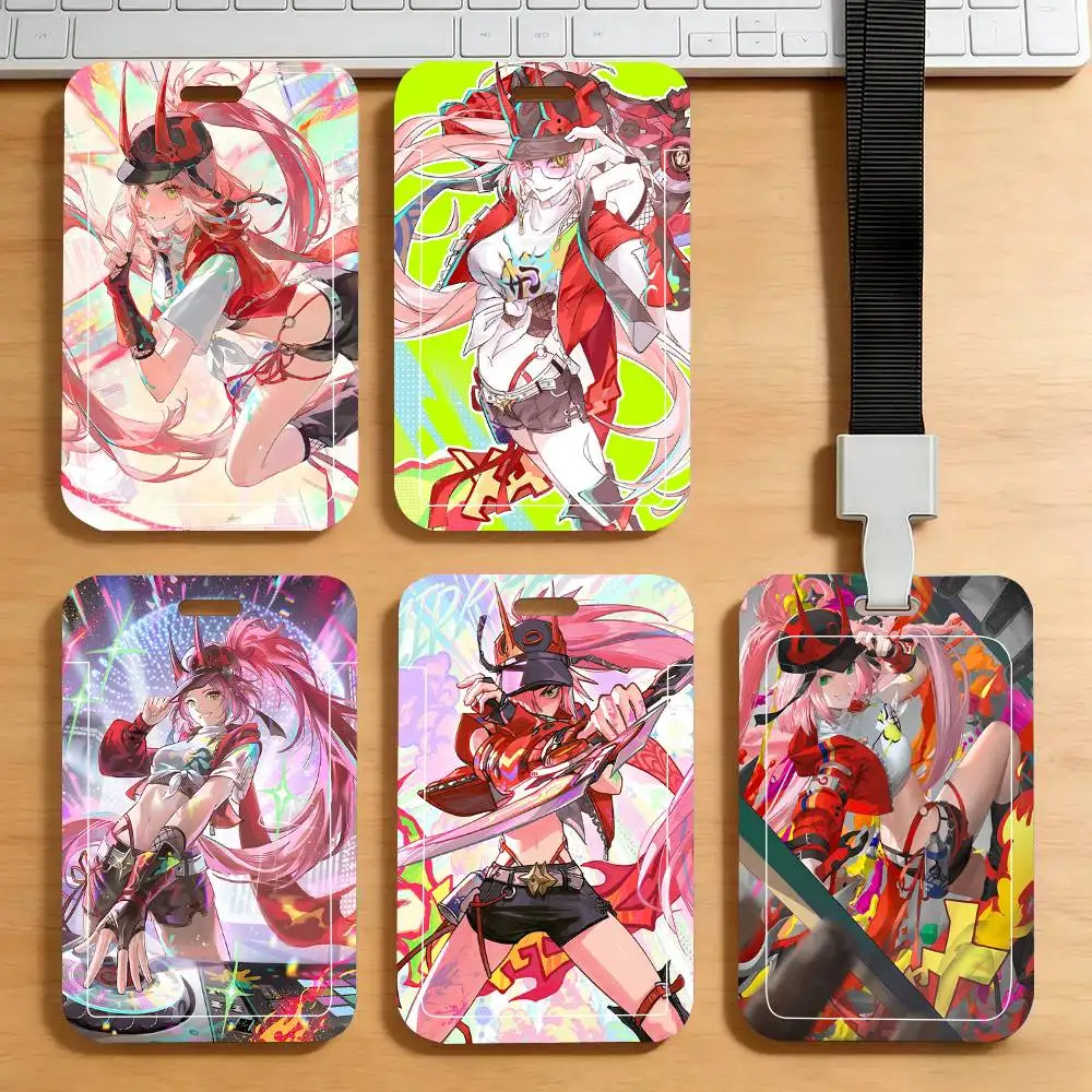 Rapa Animated Game Honkai Star Rail Black Lanyard Card Holders Student Meal Cards And Campus Ids School
