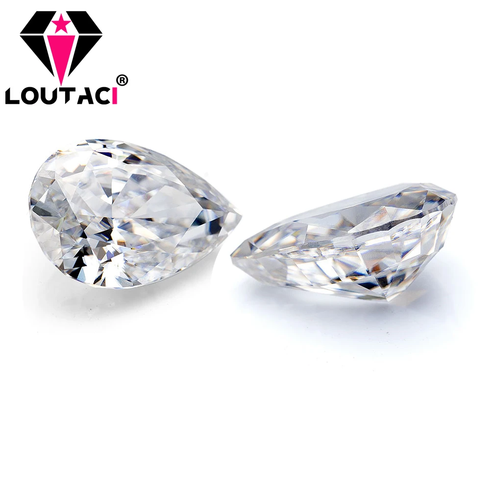 

LOUTACI 1-5ct pear shape super white DEFGH high quality affordable moissanite engagement factory wholesale price brilliant cut