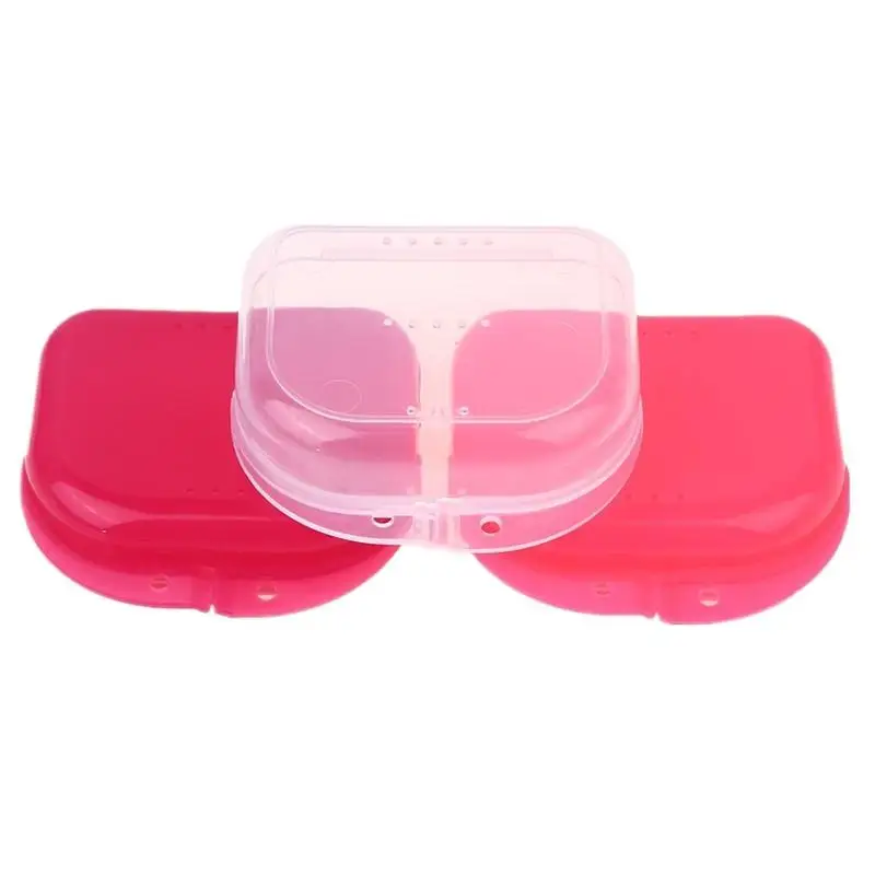 Denture Storage Box Dental Retainer Mouth Guard Container Plastic Oral Hygiene Supplies Tray Dental Appliance Case Oral Tools