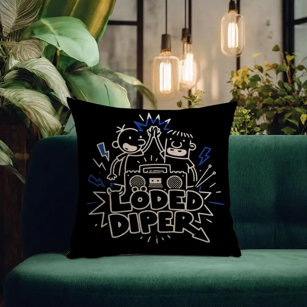 Book Diary of a Wimpy Kid Cushion Cover Natural Linen Pillowcase Set All-in-One Decor Cushion Cover for Sofa Bedroom Chair