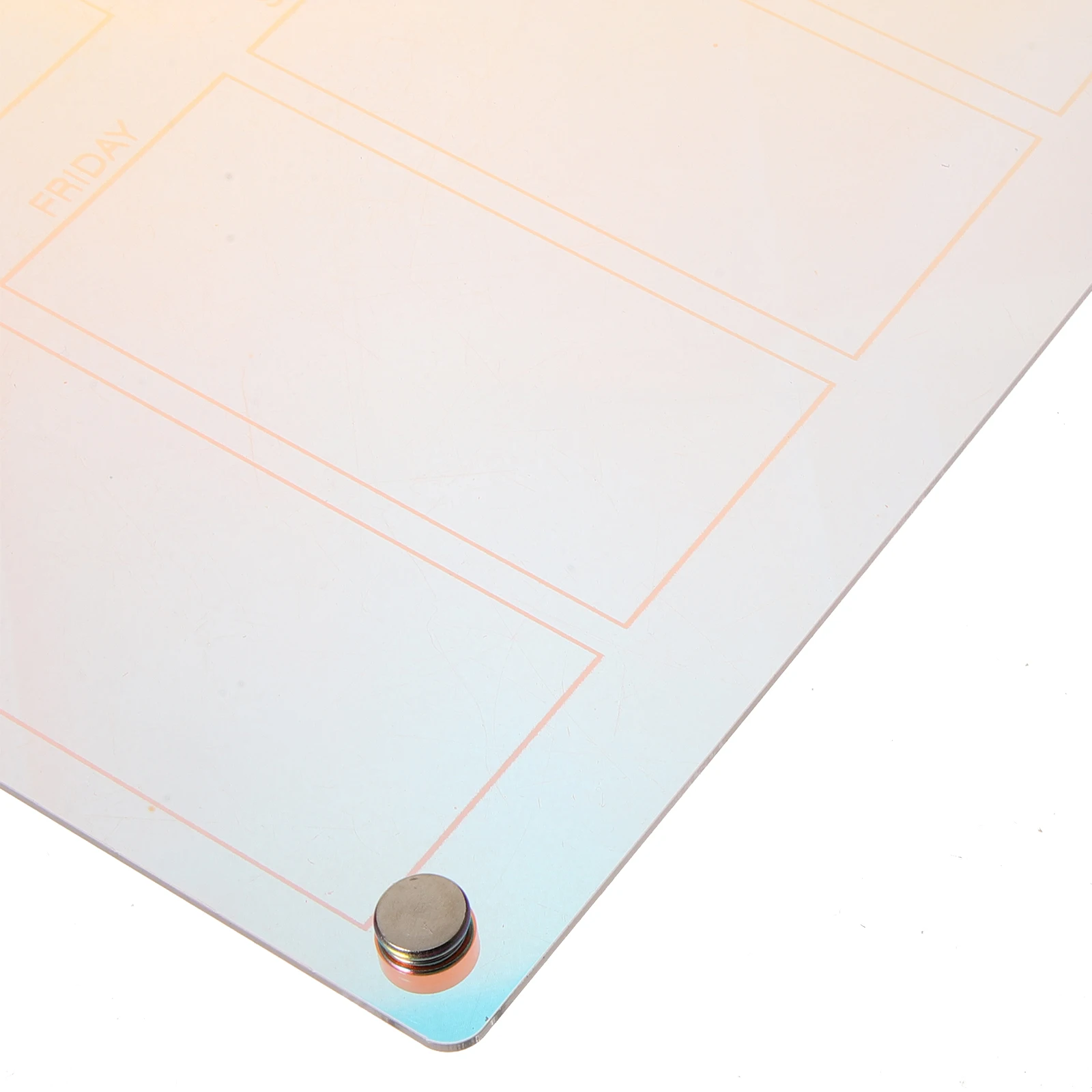 Placa magnética de apagamento a seco, planejador acrílico, tamanho pequeno, embalagem, reutilizável, programação diária, cozinha, montagem na parede, mesa