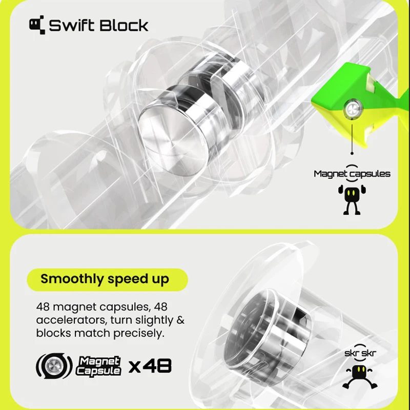 [CubeFun] Swift blok 355S küp GAN Stickerless 3x3x3 hız küp manyetik meslek cubo GAN 355S 3x 3 eğitici oyuncak