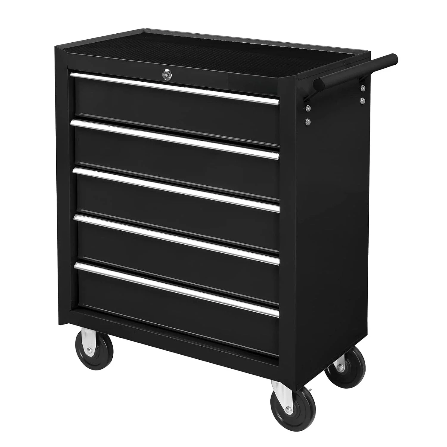 

5-Drawer Rolling Tool Chest w/Drawers & Lock, Tool Storage Cabinet with Lockable Wheels, Top Cushion & Drawer, Customized
