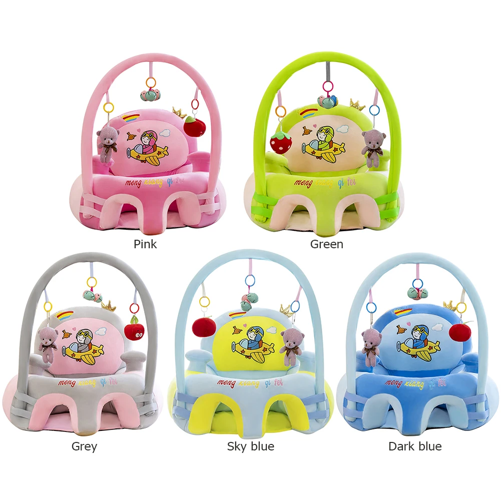 Plush Chair Feeding Seat Skin Puff Baby Feeding Safety Seat Skin Cartoon Plush Learning Sit Chair for Toddler Nest