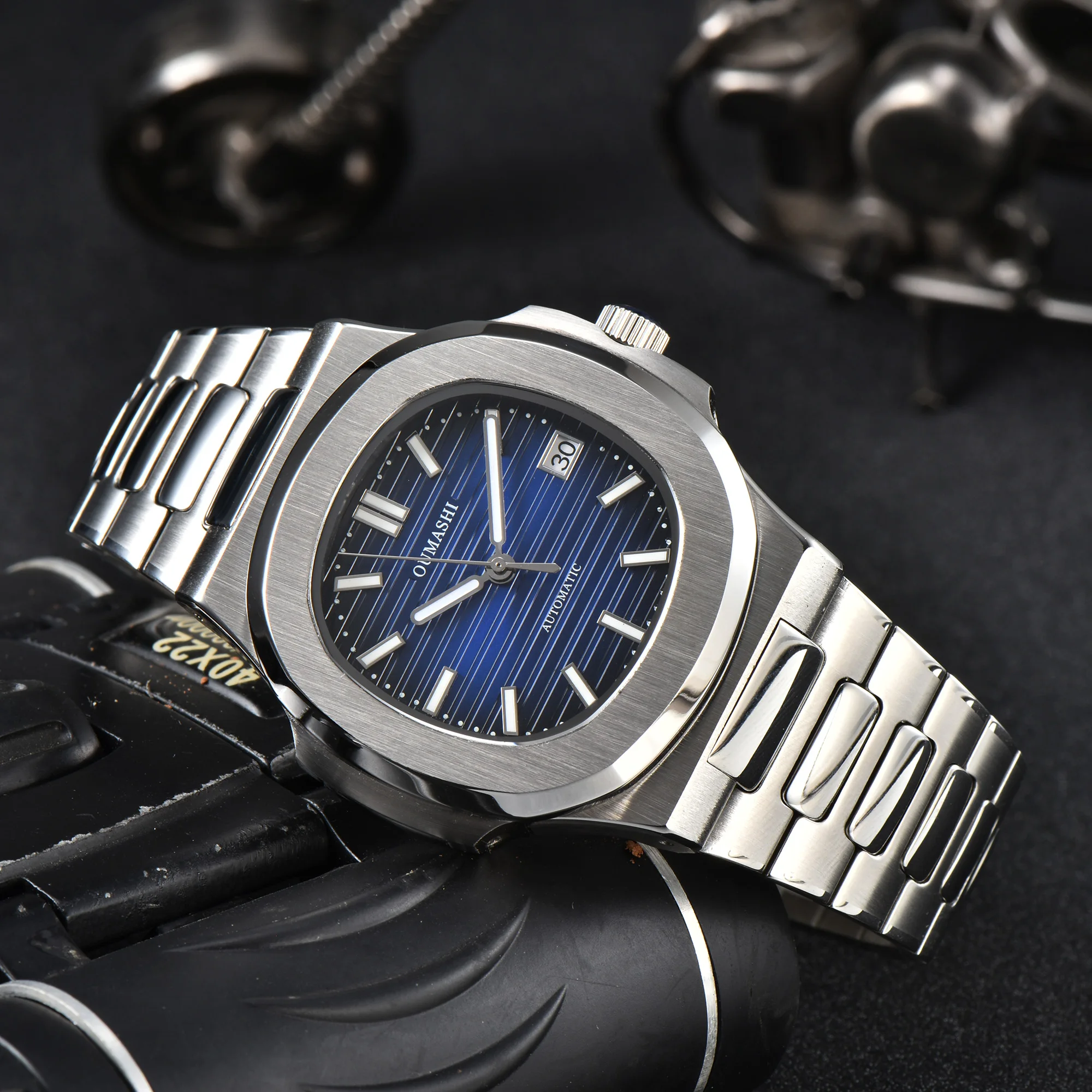 

Часы NH35 Корпус 43 мм Роскошные мужские часы Корпус из нержавеющей стали и ремешок Подходит для автоматических механических часов с механизмом NH35