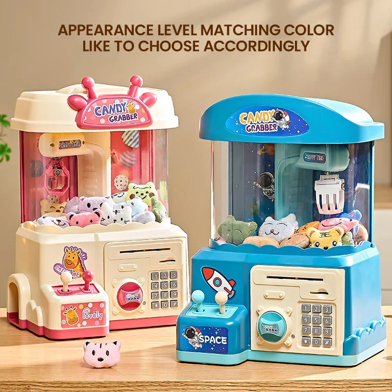 Klaue Maschine Diy Puppe Maschine Sparschwein Münze Betrieben Spielen Spiel Klaue Fangen Kran Maschinen Musik Puppe Kinder Weihnachten Geschenke Spielzeug