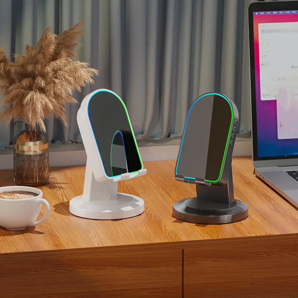 Intelligenter tragbarer Handyhalter, multifunktionaler Desktop-Drei-in-Eins-RGB-Wireless-Bluetooth-Sensor, Lautsprecher, Telefonständer