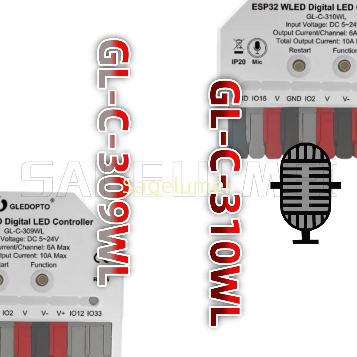 

DIY GLEDOPTO ESP32 Мини WLED светодиодный контроллер с микрофоном Музыка Динамические режимы Цифровой WS2811 WS2812 SK6812 TM1814 WS2813 WS2815 Strip