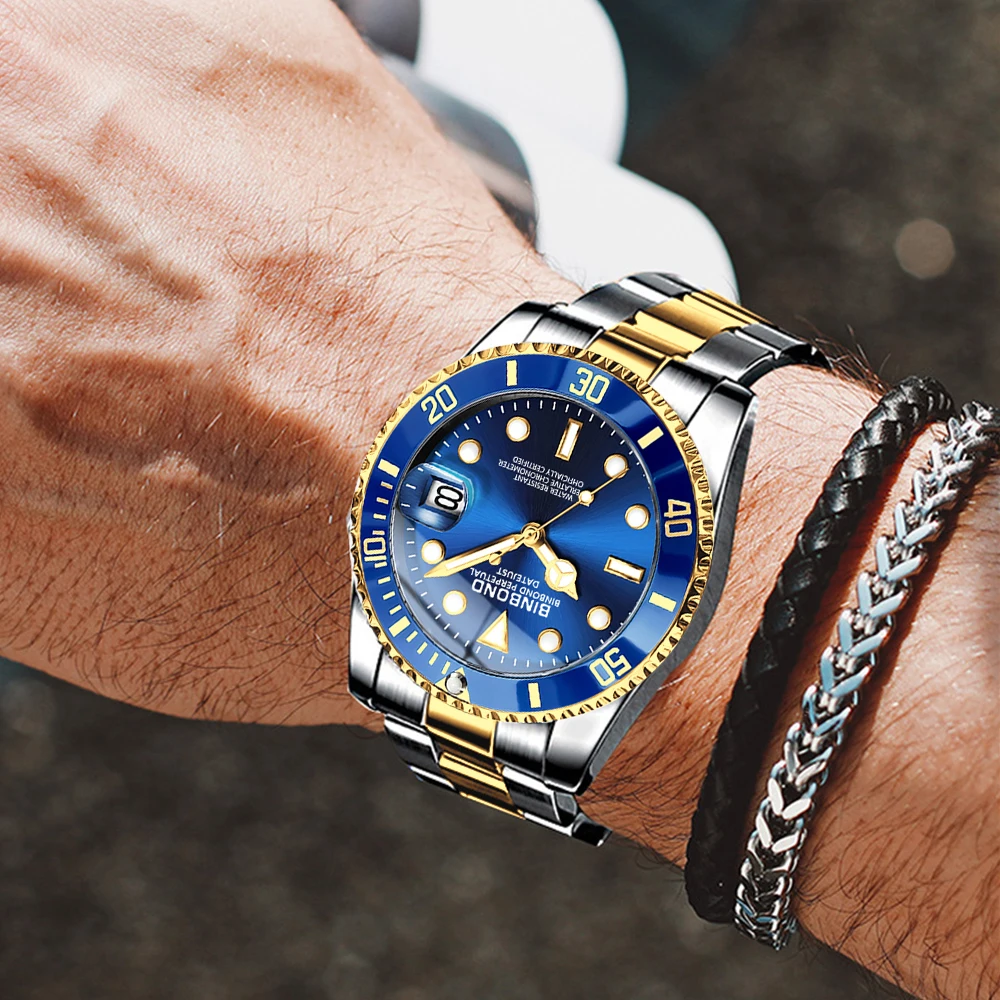 BINBOND Couple Watches 920CP Top Brand Luxury Original Quartz Watch for Lover Anniversary Gift With Box Waterproof Luminous Date